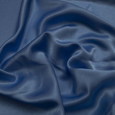 Поли креп-сатин 16-4132, 125 (+/-5) гр/м2, шир.150см, цвет голубой - купить в Кургане. Цена 155.57 руб.
