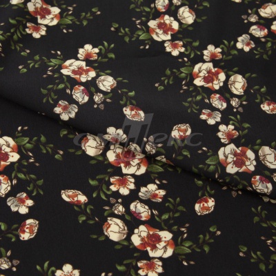 Плательная ткань "Фламенко" 3.1, 80 гр/м2, шир.150 см, принт растительный - купить в Кургане. Цена 239.03 руб.
