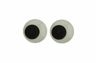 Глазки для игрушек, круглые, с бегающими зрачками, 18 мм/упак.50+/-2 шт, цв. -черно-белые - купить в Кургане. Цена: 41.81 руб.