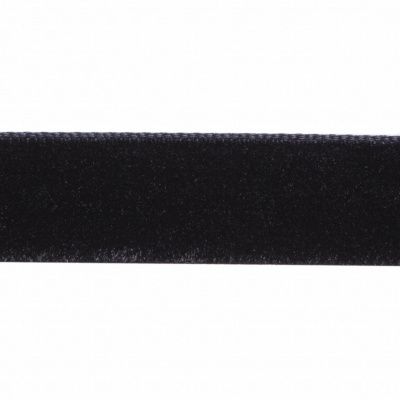 Лента бархатная нейлон, шир.12 мм, (упак. 45,7м), цв.03-черный - купить в Кургане. Цена: 448.27 руб.
