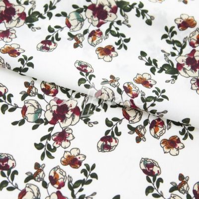 Плательная ткань "Фламенко" 23.1, 80 гр/м2, шир.150 см, принт растительный - купить в Кургане. Цена 264.56 руб.