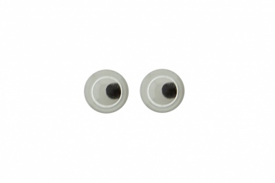 Глазки для игрушек, круглые, с бегающими зрачками, 4 мм/упак.100+/-5 шт, цв. -черно-белые - купить в Кургане. Цена: 25.40 руб.