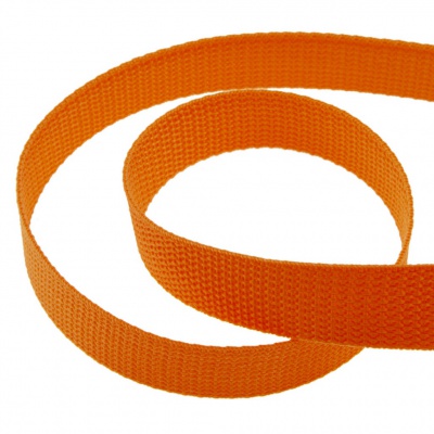 Стропа текстильная, шир. 25 мм (в нам. 50+/-1 ярд), цвет оранжевый - купить в Кургане. Цена: 409.94 руб.