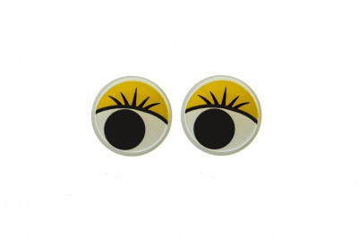 Глазки для игрушек, круглые, с бегающими зрачками, 8 мм/упак.50+/-2 шт, цв. -желтый - купить в Кургане. Цена: 59.05 руб.